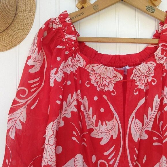 Alice McCall Without You Mini Dress Size 2 Red Scarlett Bloom Off Shoulder - Picture 4 of 12